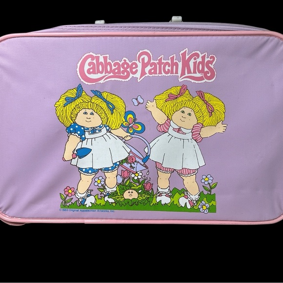Vintage Cabbage Patch Kids Pink Suitcase 1983 | Retro Travel Case - Picture 1 of 8